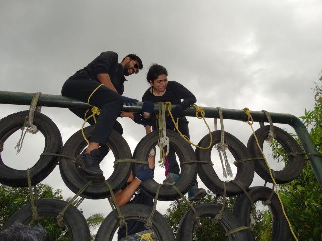 Students taking part in outbound activities